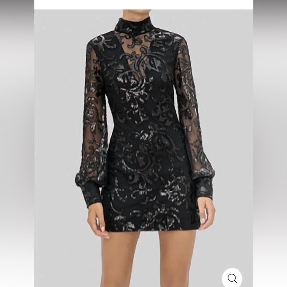 $495 Alexis Franciska Dress- Beaded Black - Picture 5 of 6